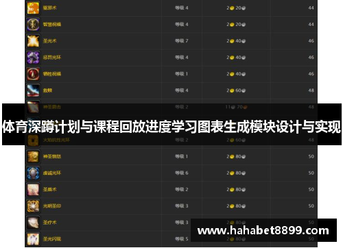体育深蹲计划与课程回放进度学习图表生成模块设计与实现